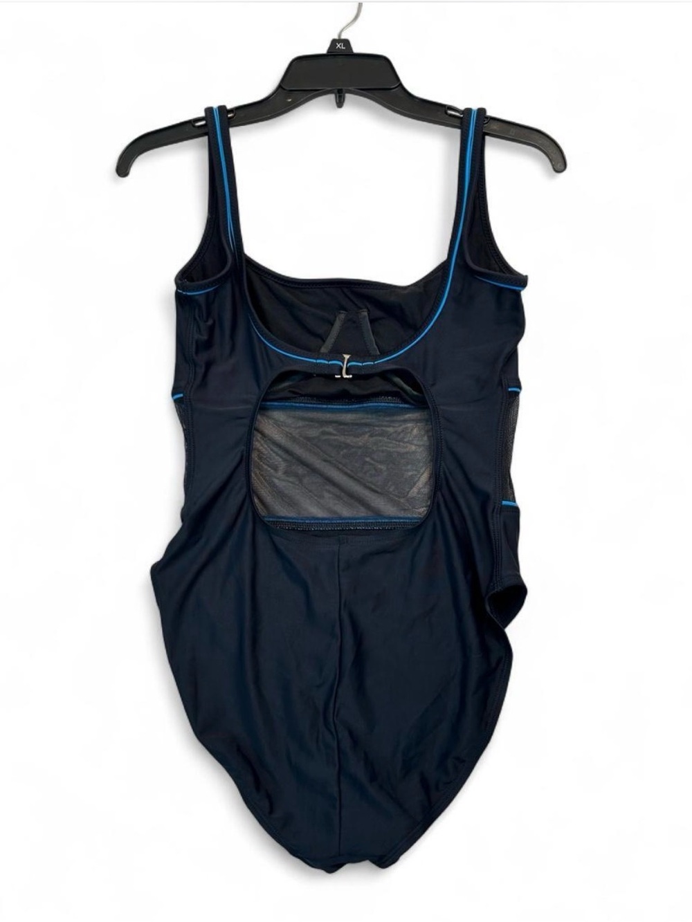 La blanca Navy One-Piece Swimsuit with Light Blue Piping - Picture 2 of 6